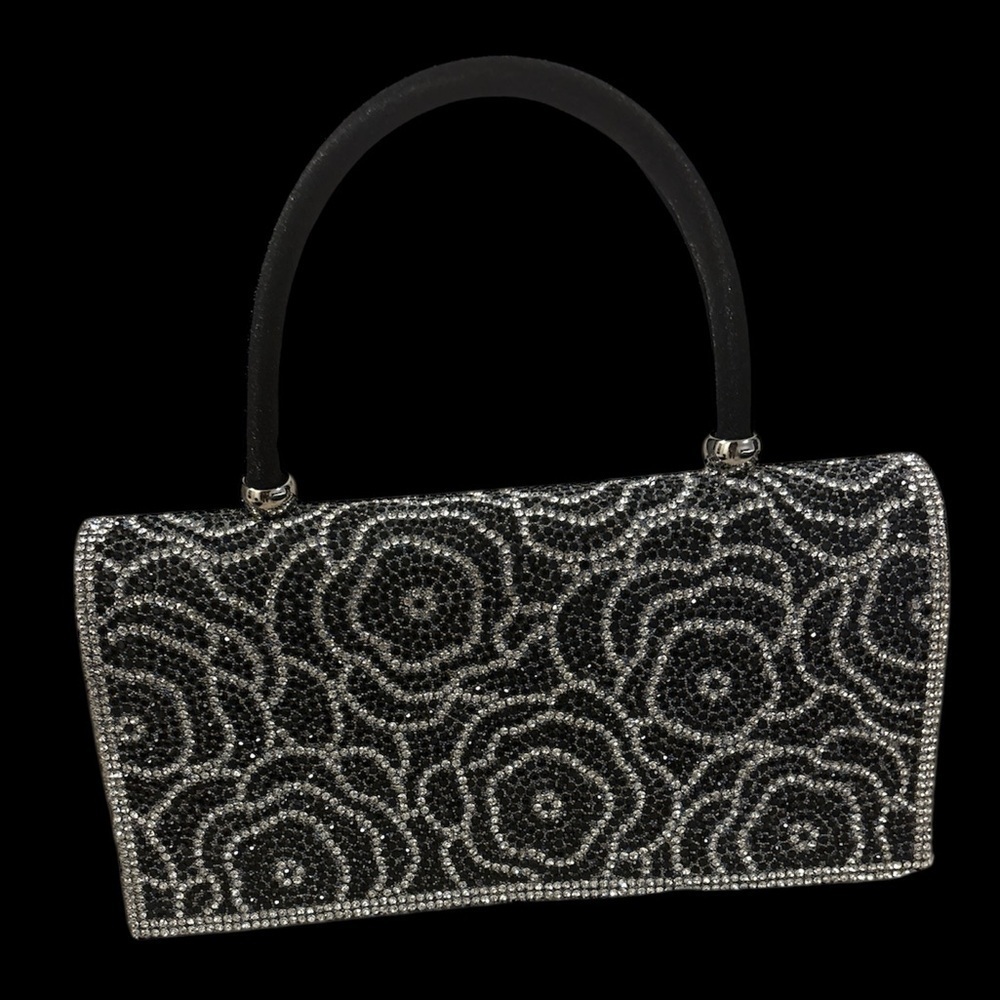 Exquisite  Fashion Peal Eligant Top Handle clutch evening purse in Black